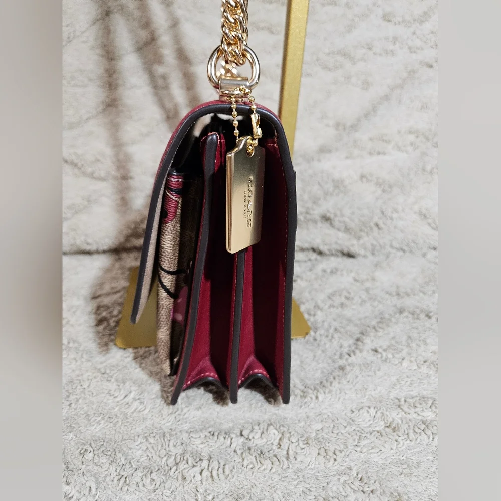 Coach NWTS Signature Cherry Klare Red and Gold Crossbody Bag - Picture 11 of 16